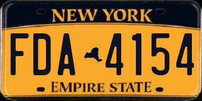 NY license plate FDA4154