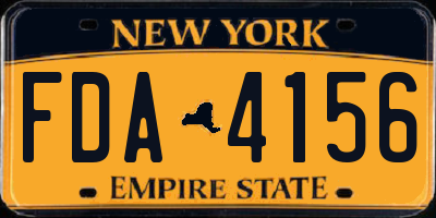 NY license plate FDA4156
