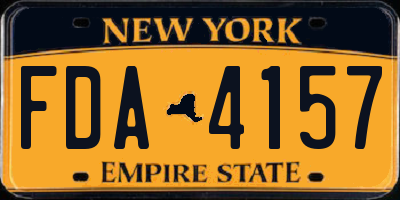 NY license plate FDA4157