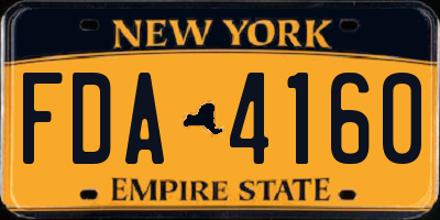 NY license plate FDA4160