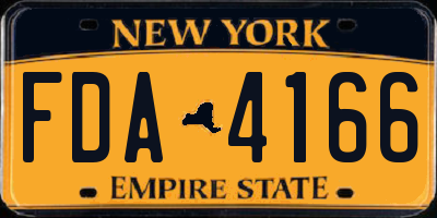 NY license plate FDA4166