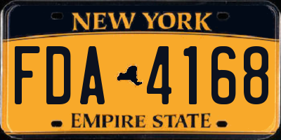 NY license plate FDA4168