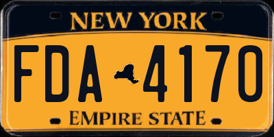 NY license plate FDA4170