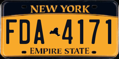 NY license plate FDA4171