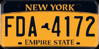 NY license plate FDA4172
