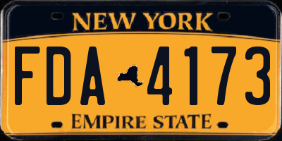 NY license plate FDA4173