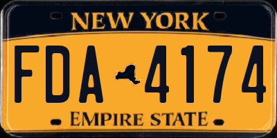 NY license plate FDA4174