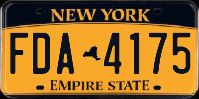 NY license plate FDA4175