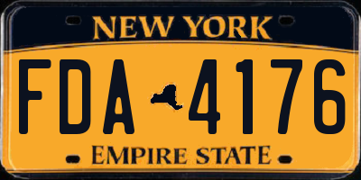 NY license plate FDA4176