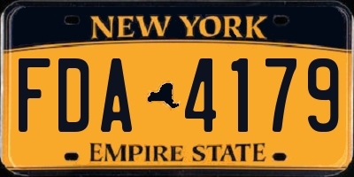 NY license plate FDA4179