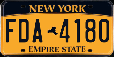 NY license plate FDA4180