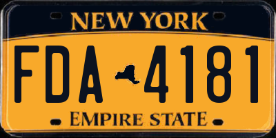 NY license plate FDA4181