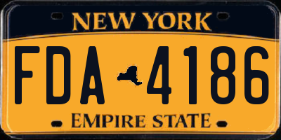 NY license plate FDA4186