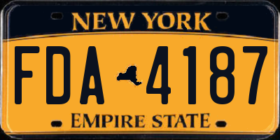 NY license plate FDA4187