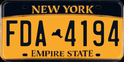 NY license plate FDA4194