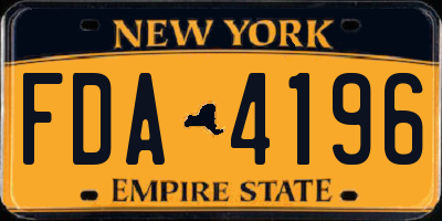 NY license plate FDA4196