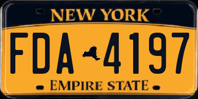 NY license plate FDA4197