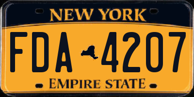 NY license plate FDA4207