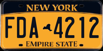NY license plate FDA4212