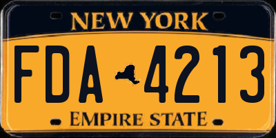 NY license plate FDA4213