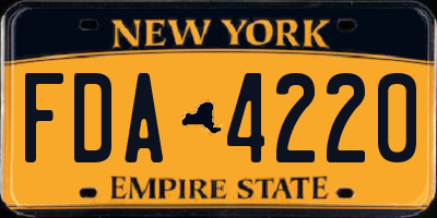 NY license plate FDA4220