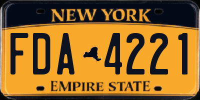 NY license plate FDA4221