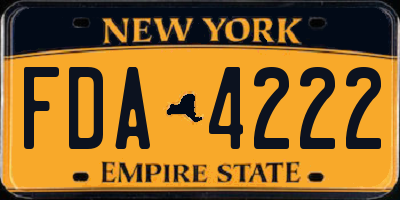 NY license plate FDA4222