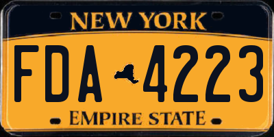 NY license plate FDA4223