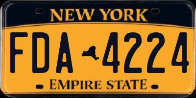 NY license plate FDA4224
