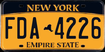 NY license plate FDA4226