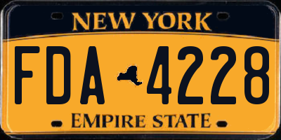 NY license plate FDA4228