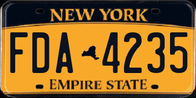 NY license plate FDA4235