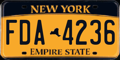 NY license plate FDA4236