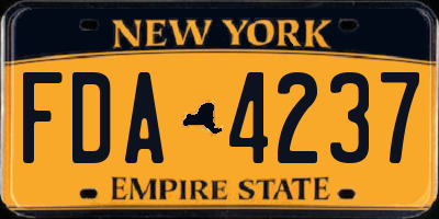 NY license plate FDA4237