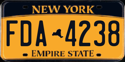 NY license plate FDA4238