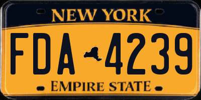 NY license plate FDA4239