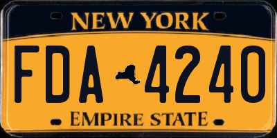 NY license plate FDA4240