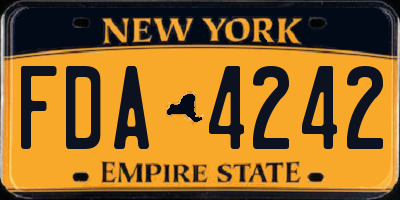 NY license plate FDA4242