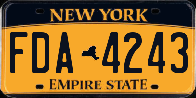 NY license plate FDA4243