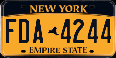 NY license plate FDA4244