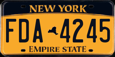 NY license plate FDA4245