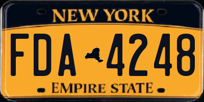 NY license plate FDA4248