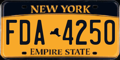 NY license plate FDA4250