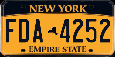 NY license plate FDA4252