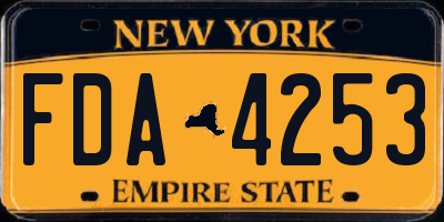 NY license plate FDA4253