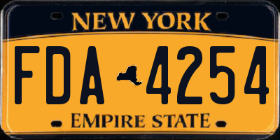 NY license plate FDA4254