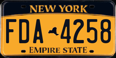 NY license plate FDA4258