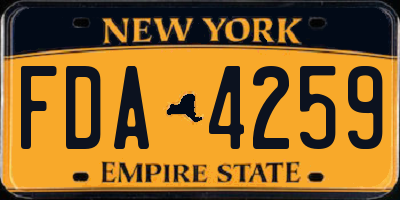 NY license plate FDA4259