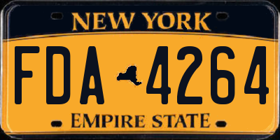 NY license plate FDA4264
