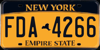 NY license plate FDA4266